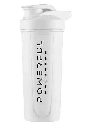 Спортивний шейкер powerful progress shaker, 500 мл - white