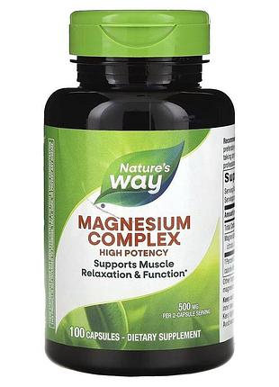 Вітаміни та мінерали nature's way magnesium complex, 100 капсул