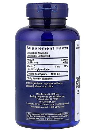Креатин life extension creatine capsules, 120 капсул 2
