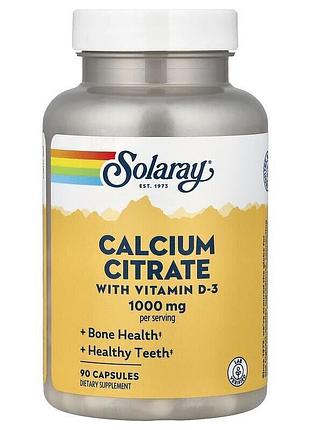 Витамины и минералы solaray calcium citrate with vitamin d3, 90 капсул