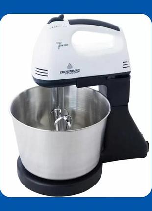 L m миксер crownberg cb-7321 с 2-х литровой чашей, оборудован 7 скоростными режимами работы