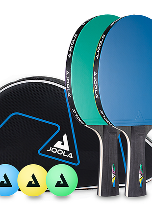 Набор для настольного тенниса joola duo colorato 2 bats 3 balls (54914), для тренировок по настольному теннису, для школы и секции
