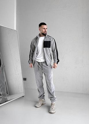 Зимовий чоловічий костюм move фліс полар світло-сірий