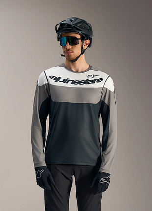 Джерсі alpinestars a-dura race ls jersey сірий, l, тип товару велосипедне джерсі, виробник alpinestars, колір сірий, розмір l