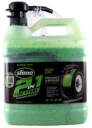 Герметик для бескамерок slime 2-in-1 premium, 3.8л, категория для бескамерных покрышек, производитель slime, артикул 10207-5