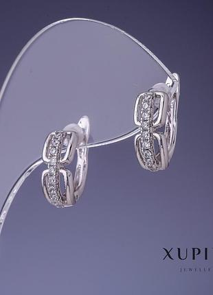 Серьги xuping 6х14мм родий