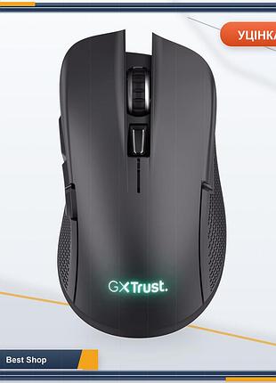 Бездротова ігрова миша gxtrust ybar чорна, 7200 dpi, rgb-підсвітка, акумулятор, 6 кнопок, для пк ноутбука windows
