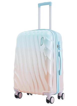 Чемодан semi line 25" (m) синий/розовый cream gradient (t5649-2), для путешествий, отпуска и командировок, для багажного отделения
