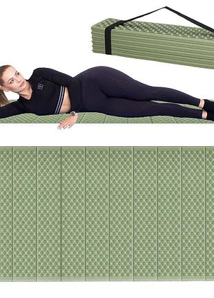 Каримат туристичний springos xpe 182 x 60 x 0.8 cм складний pm0010 green/grey, для відпочинку на природі, для походів і пікніка