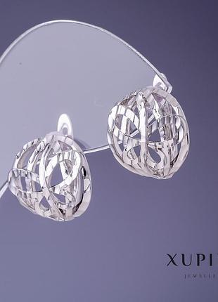 Серьги xuping 14х15мм родий