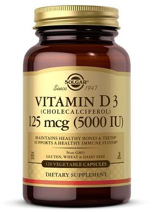Вітаміни та мінерали solgar vitamin d3 125 mcg, 120 вегакапсул