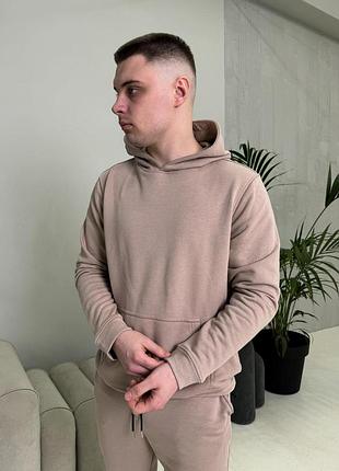 Худі бежевий базовий base тринитка петля
