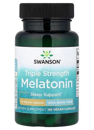 Мелатонин swanson melatonin 10 mg triple strength, 60 капсул