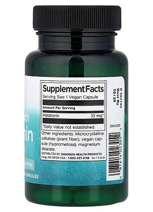 Мелатонин swanson melatonin 10 mg triple strength, 60 капсул 2