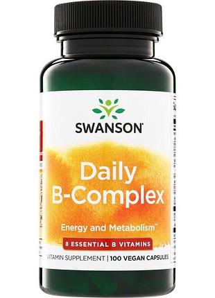 Комплекс вітамінів групи b swanson daily b-complex, 100 вегакапсул