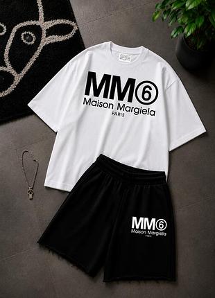 Комплект оверсайз шорти+футболка maison margiela
