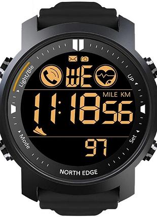 Чоловічий наручний годинник north edge laker black 5bar водостійкий, мінеральне скло.
