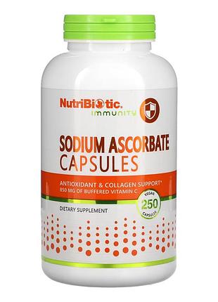 Аскорбат натрия, nutribiotic, 250 капсул, для ежедневного рациона.