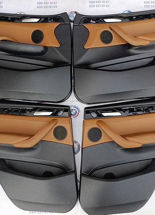 Карти дверні коричневі шкіряні комплект bmw x3 f25 x4 f26 11-17 бмв ф25 карта дверей обшивка салону