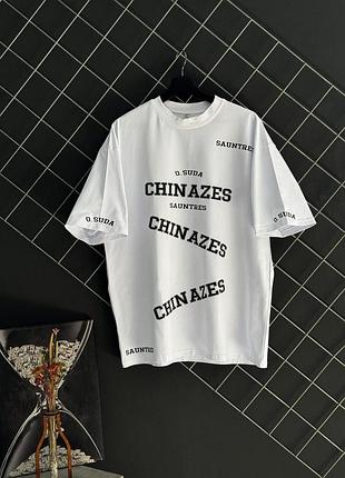 Футболка оверсайз біла chinazes 2.0