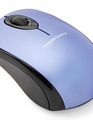 Миша, amazon basics wireless computer mouse blue, бездротова 2.4ghz usb-a nano-приймач, оптична, компактна, для ноутбука та пк