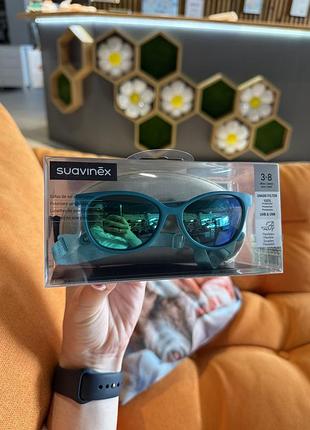Детские солнцезащитные очки suavinex с лентой, полукруглая форма, 3-8 лет, зеленые (308552)