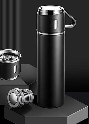 Подарочный набор термос + 3 чашки vacuum flask set 500мл 2