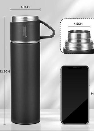 Подарочный набор термос + 3 чашки vacuum flask set 500мл 4