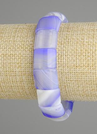 Браслет агат гладкое звено d-15х12-13мм+- l-18см+- стрейч