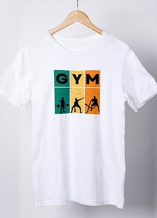 Футболка женская с принтом "gym" белая