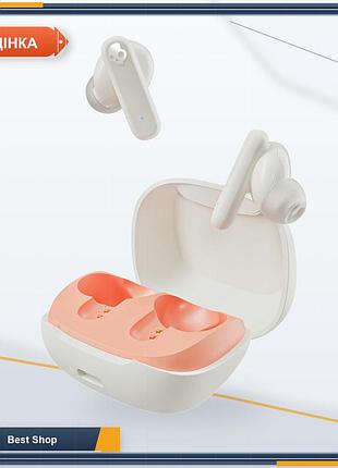 Наушники гарнитура беспроводные вакуумные skullcandy smokin' buds bluetooth, белый/оранжевый, 20 ч работы