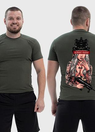 Мужская тактическая футболка с принтом sunset goons девушка пятница, хаки