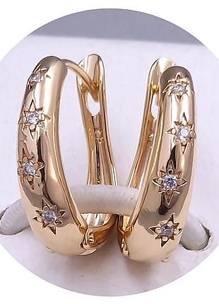 Сережки xuping позолота хр висота 1,9 см. ширина 0,5 см.