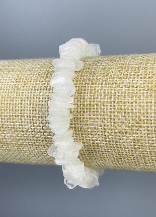 Браслет адуляр крихта 9х3мм+- l-18см+- стрейч