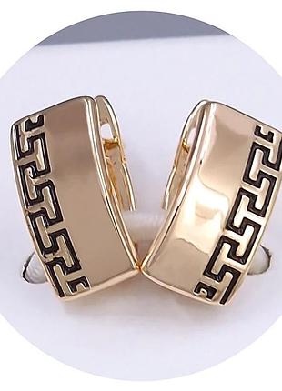 Сережки xuping позолота хр висота 1,6 см. ширина 0,8 см.