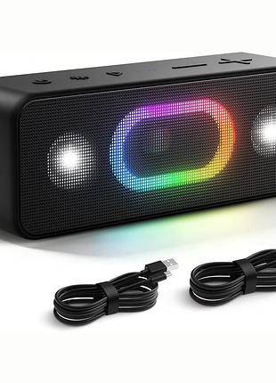 Портативная колонка ortizan s11 чёрный, bluetooth 5.3, tws, dual bass 16w, 24h 2600mah, rgb, ipx6, aux