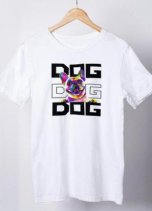 Футболка женская с принтом "dog" белая
