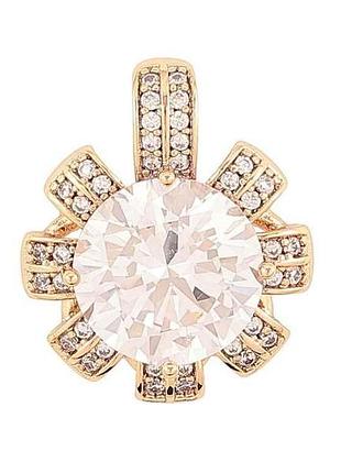 Кулон позолота 18k «цветочка с фианитом и инкрустацией цирконом» для цепочки до 5мм (262297) тм xuping