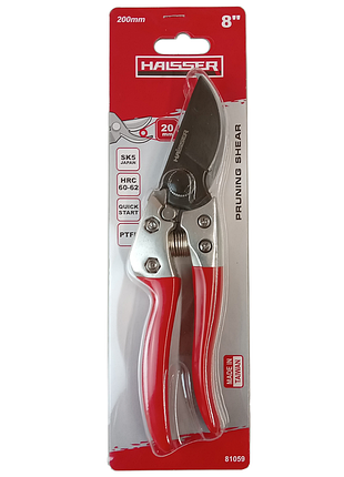 Секатор садовый 200 мм пластиковый фиксатор haisser 81059