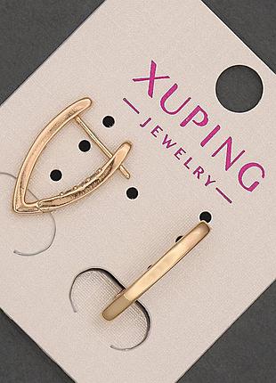 Серьги xuping с белыми стразами d-2,5мм+- l-20мм+- позолота 18к