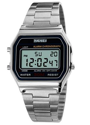 Детские наручные часы skmei popular silver кварцевые, минеральное стекло.