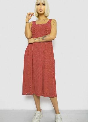 Жіноча поліестерова клітчаста сукня — оверсайз, без рукавів, літня