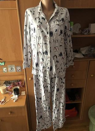 Пижама, байка, 100% коттон, размер l. primark.