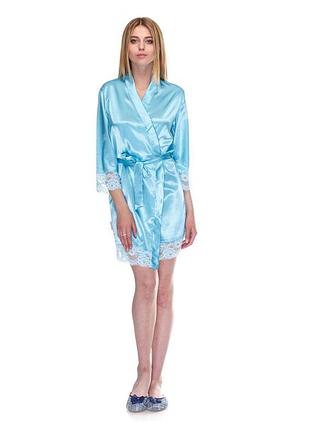 Женский атласный халат, ирбюзовый, модель 2181 xl