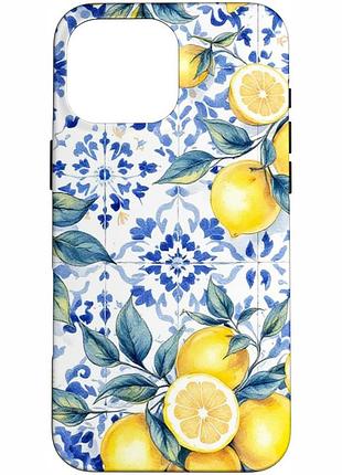 Чохол, colorful art iphone 16 pro max summer sicilian лимон апельсин цитрус amalfi positano двошаровий pc+tpu ударостійкий