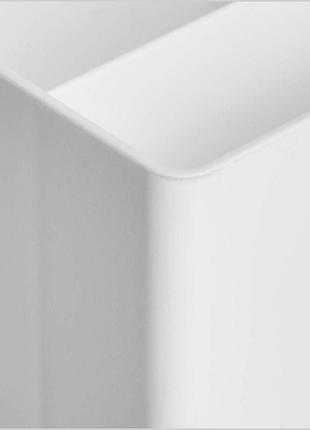 Органайзер для ручок, amazon basics, plastic organiser pen pot, білий, пластиковий, 2 відсіки, настільний, 8.4×8.4×9.9 см 3