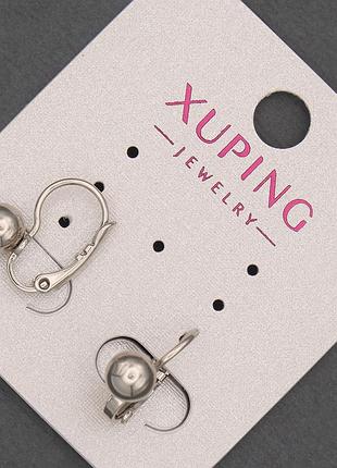 Серьги xuping 6х15мм родий