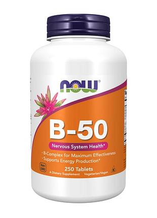 Витаминный комплекс b, now foods, 250 таблеток, для ежедневного рациона.