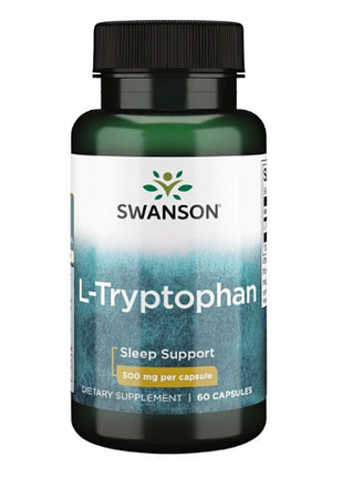 L-триптофан swanson 500 мг для поддержки сна и суточного ритма, 60 капсул