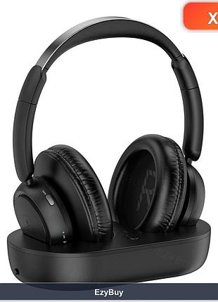 Беспроводные наушники m98 для телевизора bluetooth 5.2 с базой-зарядкой и кабелями aux, rca, pure black